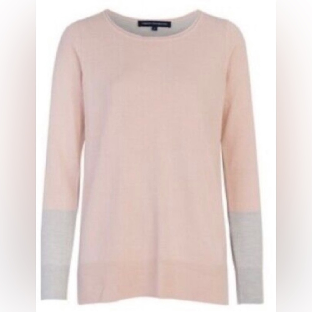 French Connection. Blush and Light Grey, Color Block Sweater.